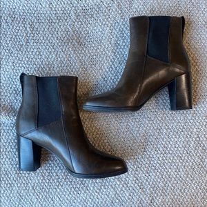 Clarks Brown Leather Booties Size 8